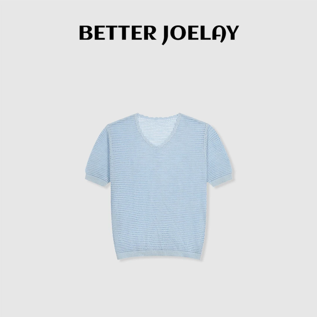 BETTER JOELAY-【蓝色宝贝】时尚百搭短袖套头针织短袖休闲风LL5825