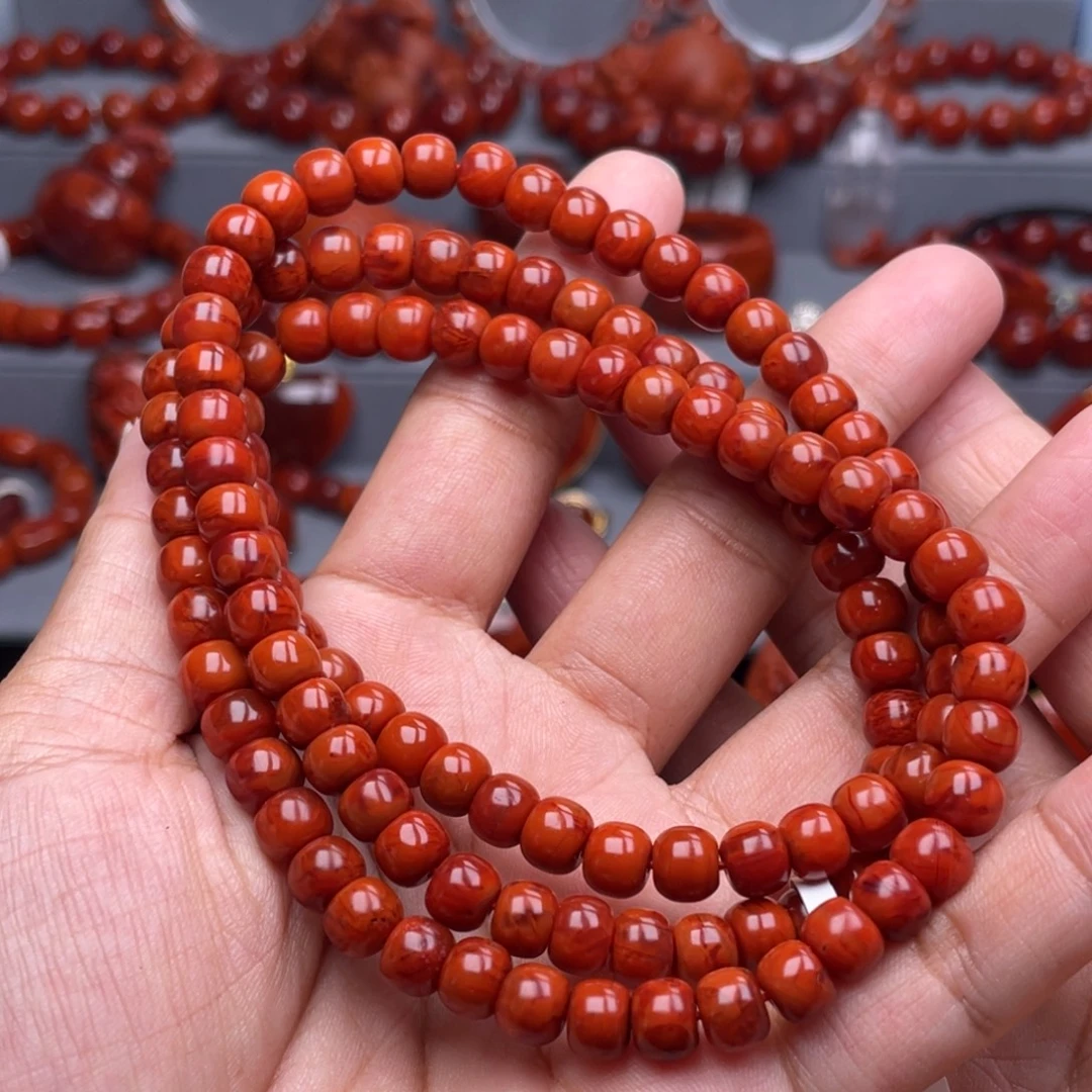 南红玛瑙未镶嵌珠宝奇石多圈7mm