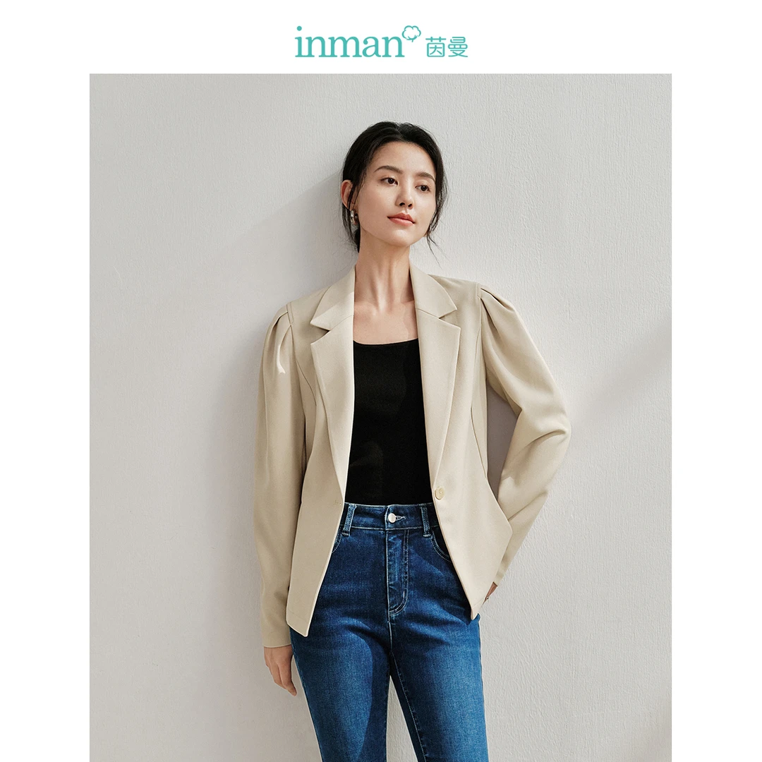 【薄荷曼波】茵曼2024春秋新款女西装外套上衣正装通勤休闲职业长袖