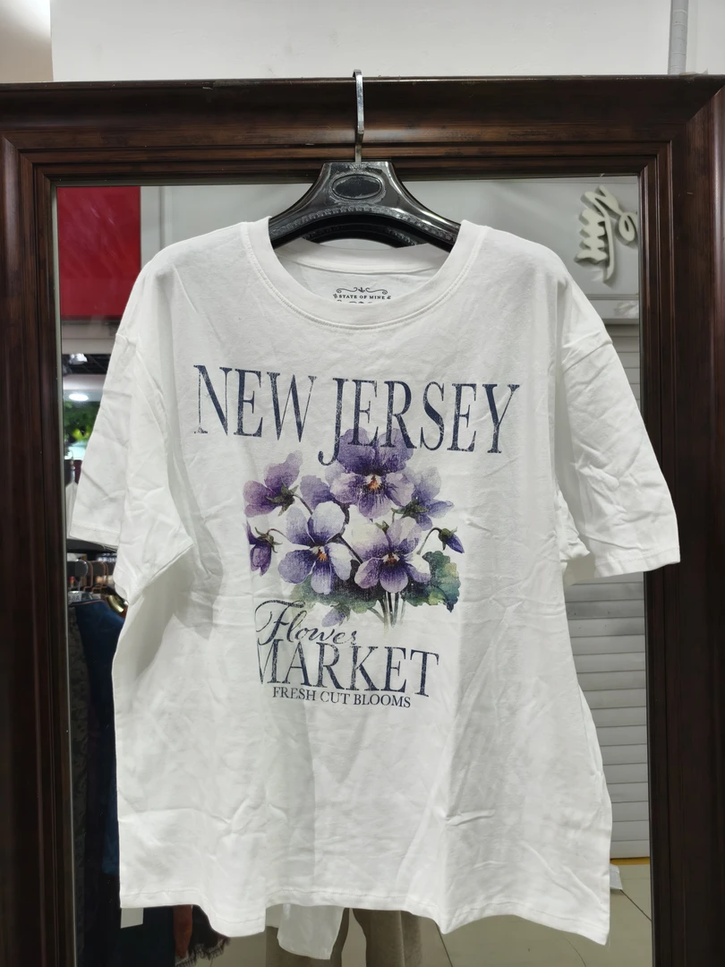 黄姐自留！夏季短袖做旧复古印花上衣