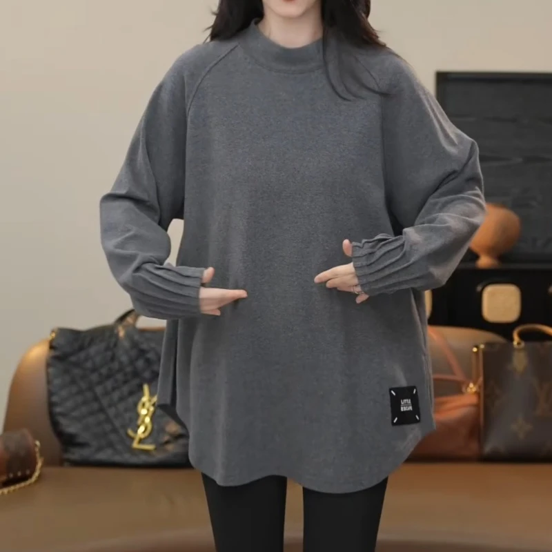 新款休闲卫衣保暖长袖圆领纯色秋LK2508213