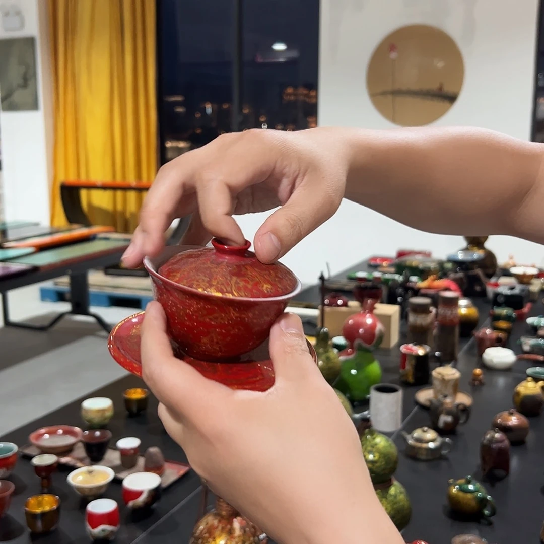 大漆盖碗加垫片太古大漆