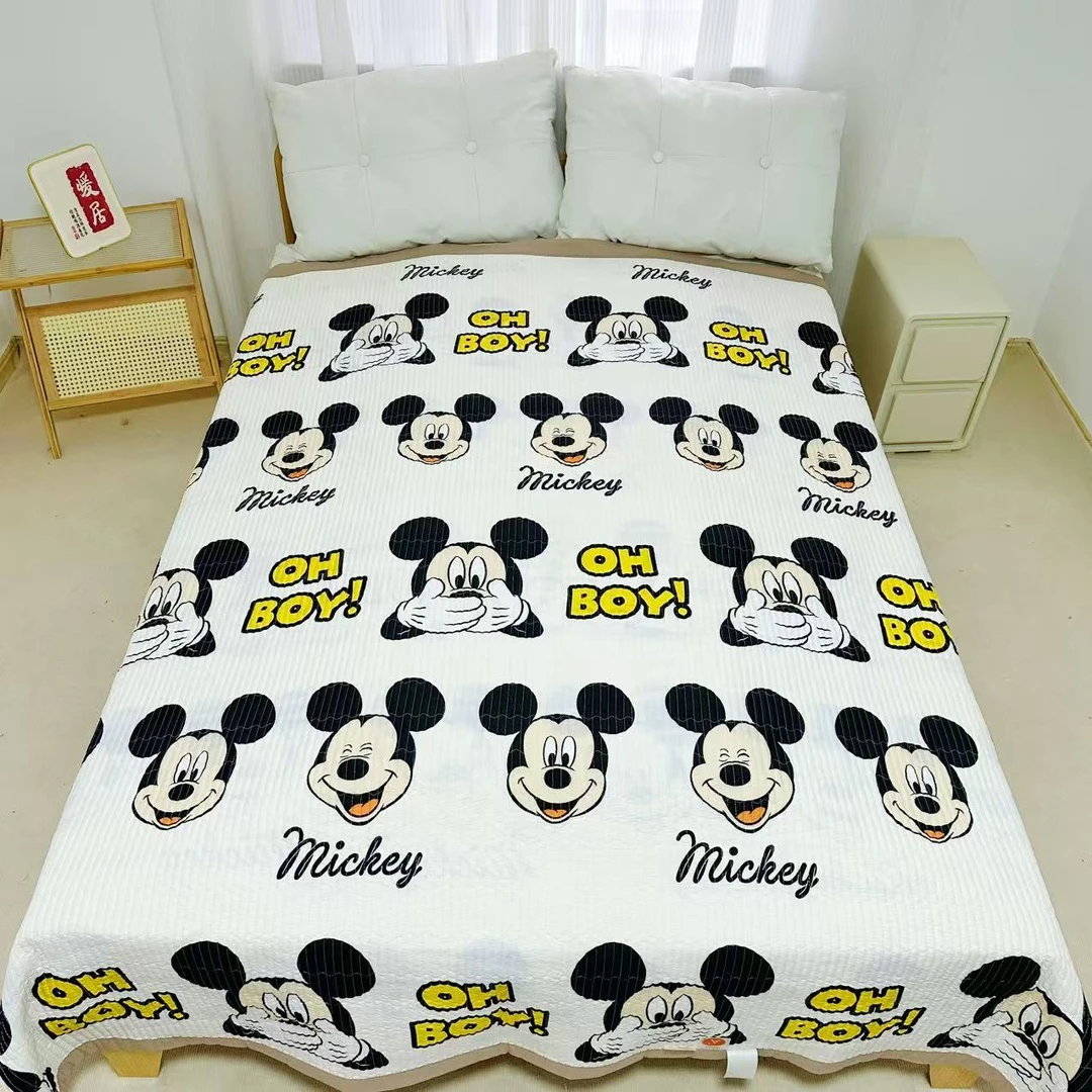 【优选床盖】230*250加大快乐米奇双人四季水洗棉印花加密绗缝