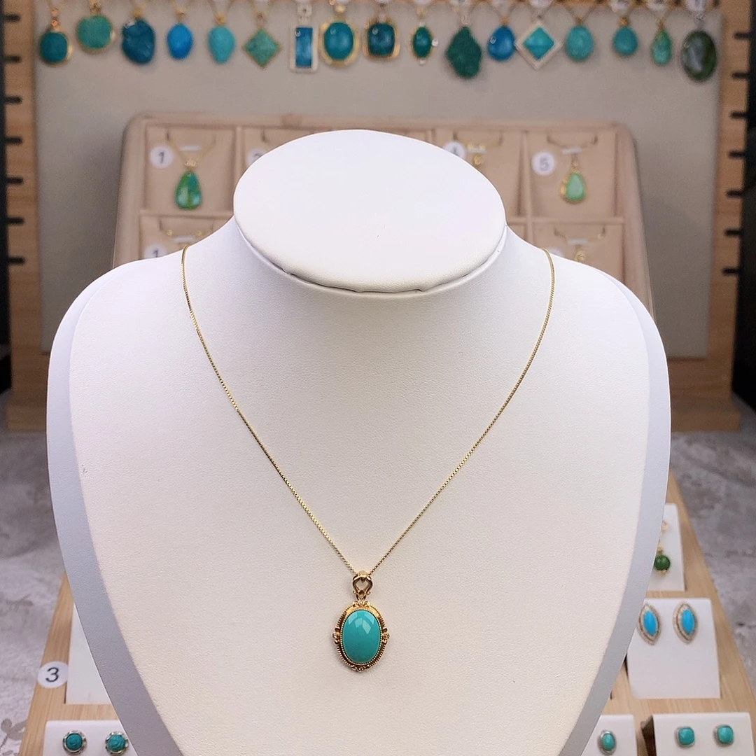 绿松石18K金镶嵌颈饰