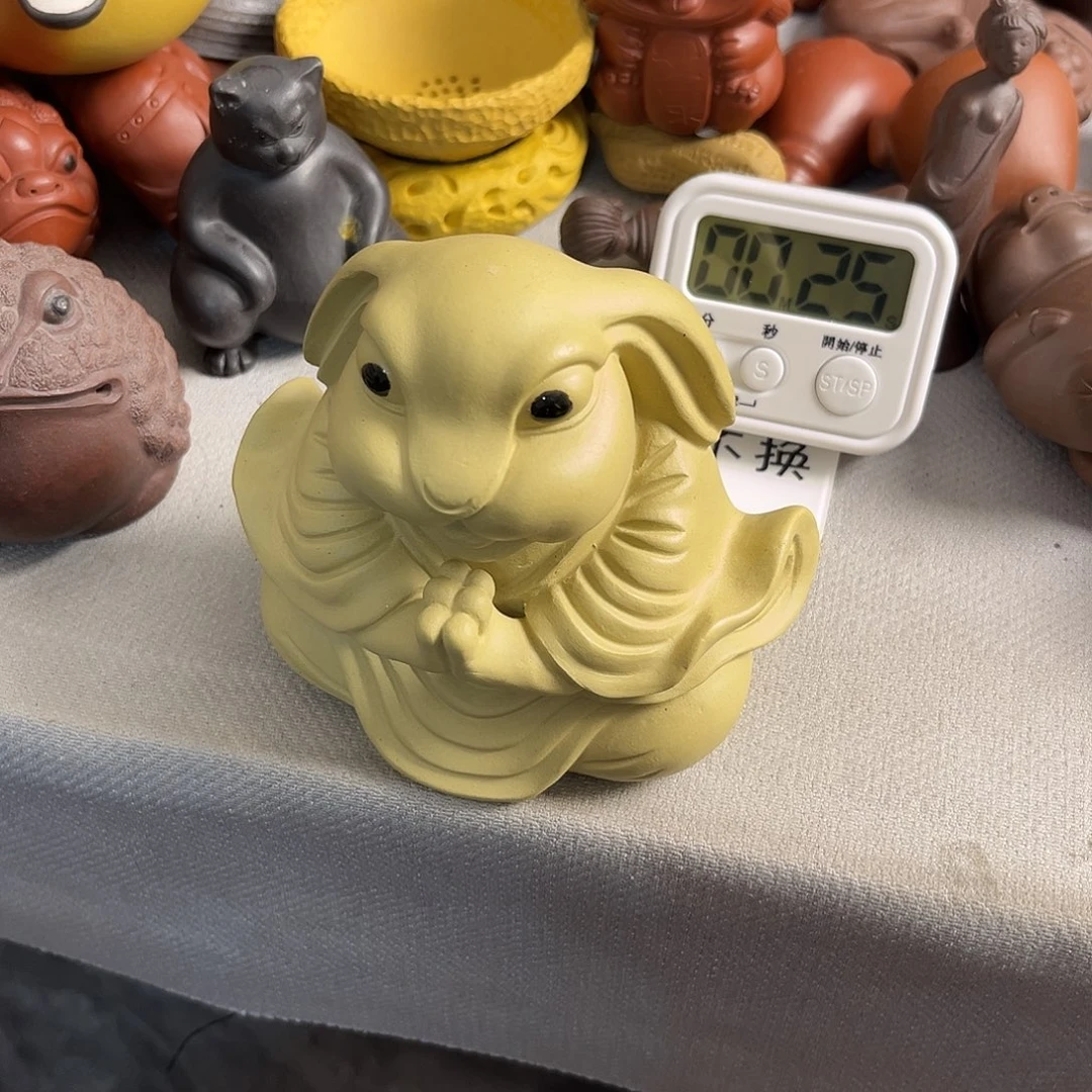 紫砂茶宠半*桃紫砂瑕疵
