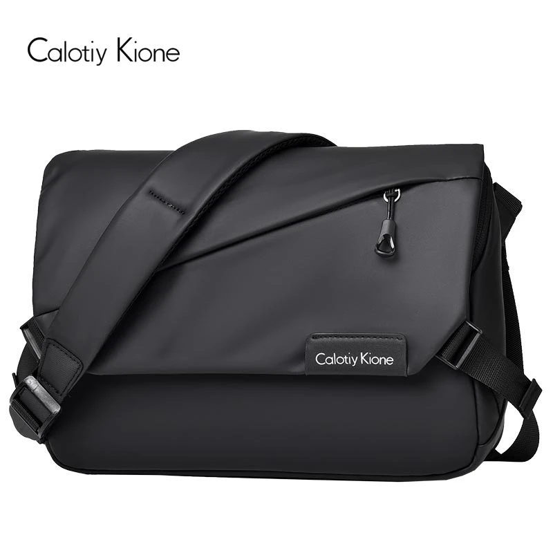 Calotiy Kione日系风拼接男士斜挎包时尚潮流邮差包肩包休闲男包