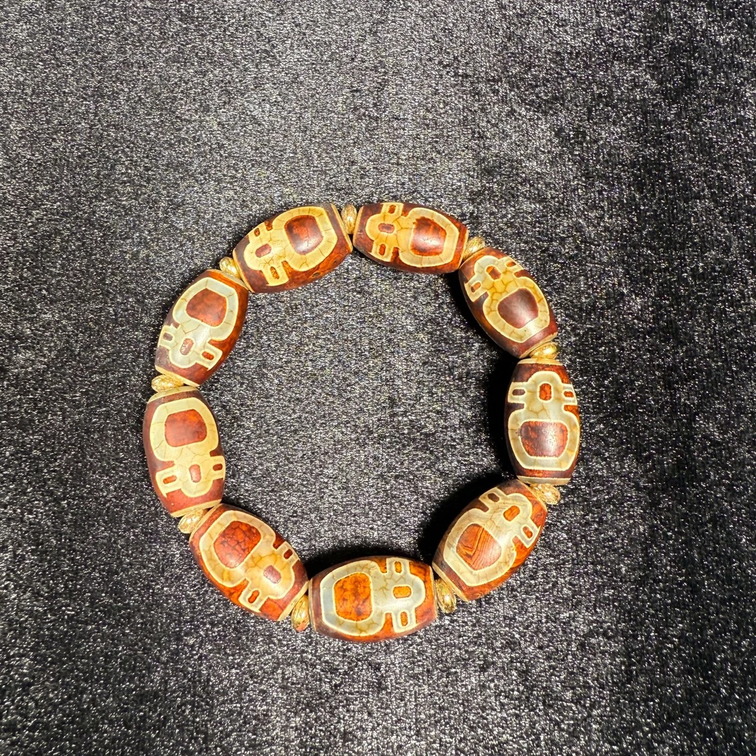 非金属珐琅手链 <明桦>藏传/老料红日宝瓶手链(多样性，只发其一)