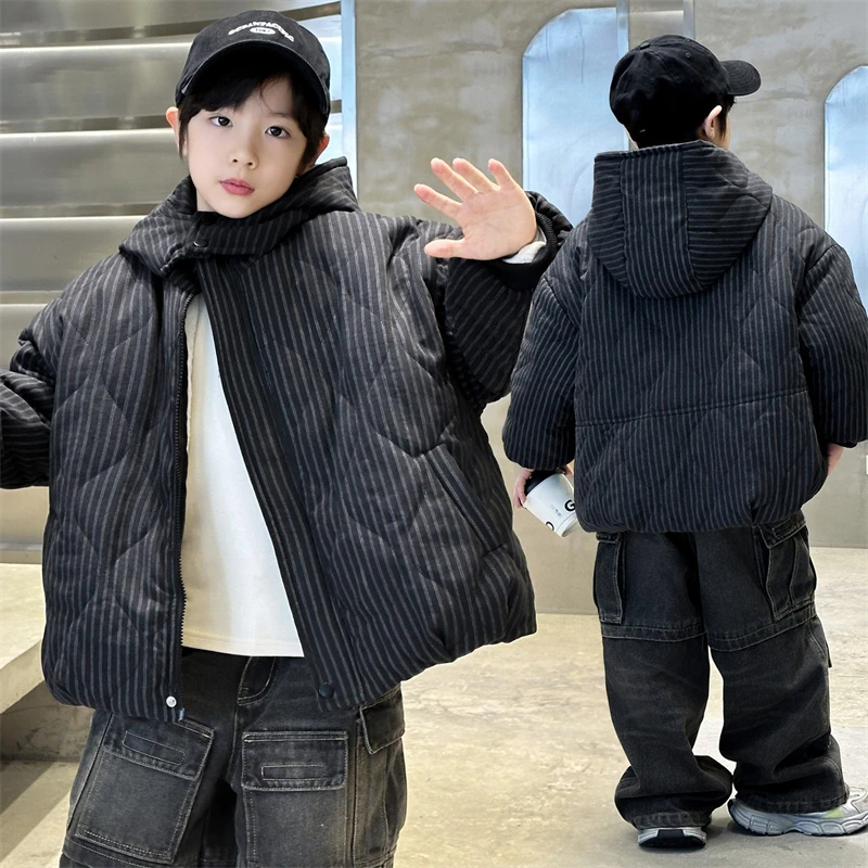 男童冬季加绒加厚棉衣2025新款中大童帅气冬装儿童棉袄保暖棉服潮