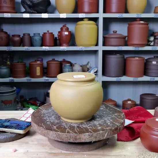 紫砂茶叶罐正品黄金段泥吸力罐7620