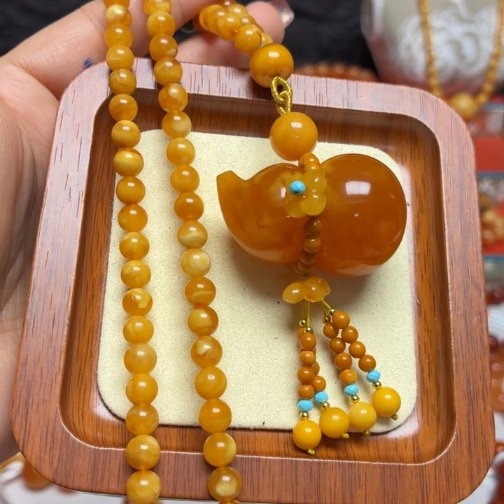 蜜蜡未镶嵌颈饰项链