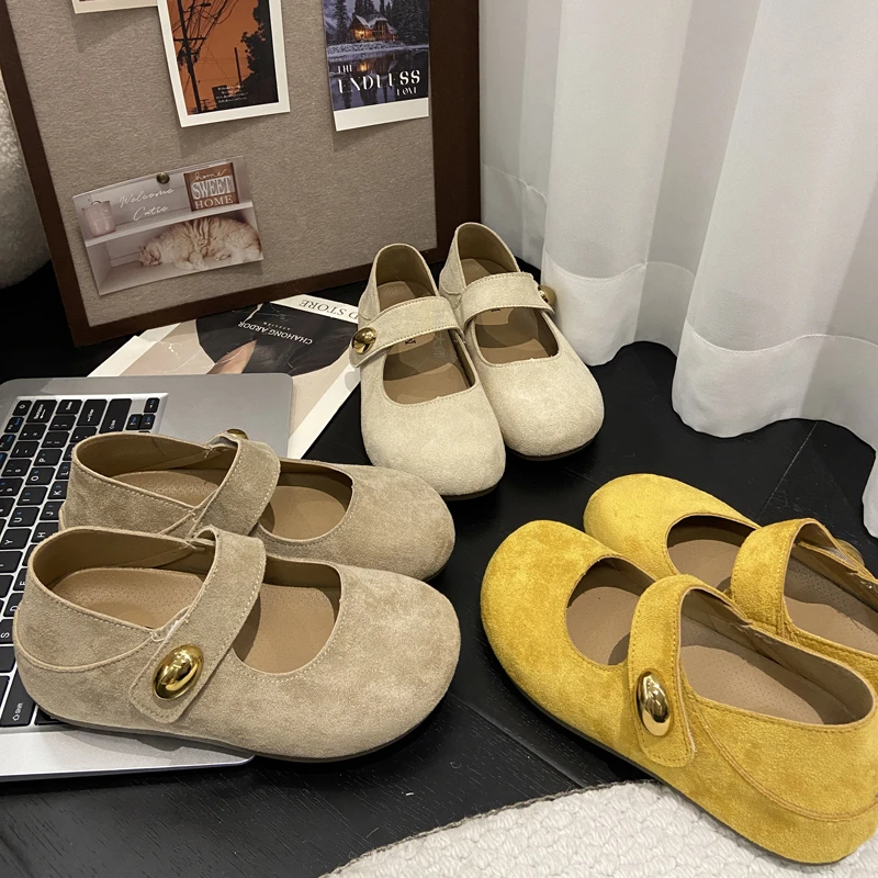 增高休闲风韩版单鞋温柔玛丽珍复古春夏圆头夏季春季包跟勃肯鞋