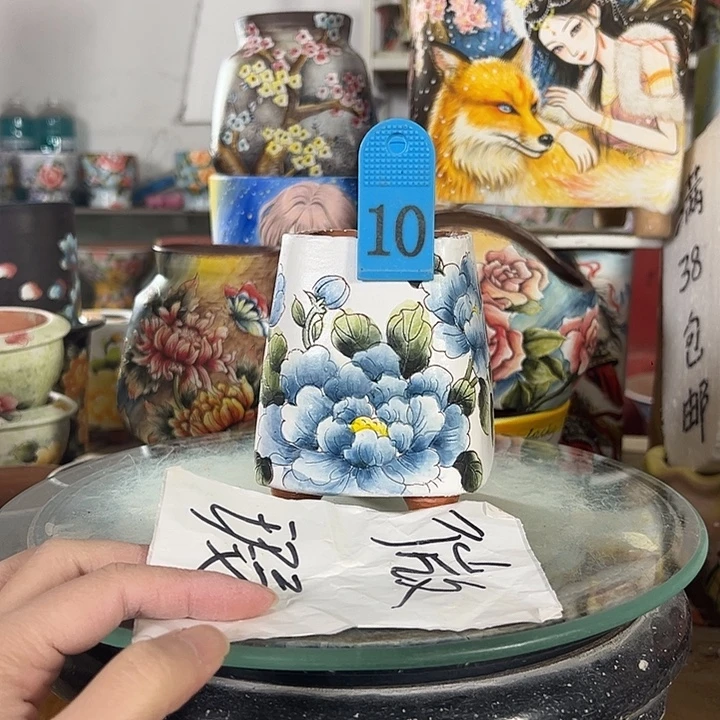 满38包邮景德镇手绘花盆