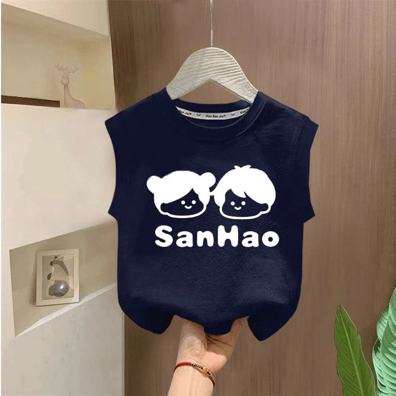 男童T恤无袖背心儿童百搭圆领宝宝休闲夏季轻薄款外穿小中童新款t