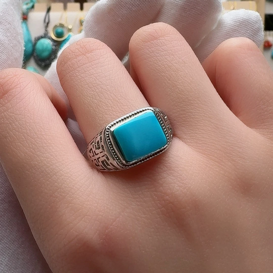 绿松石珠宝奇石银S925镶嵌