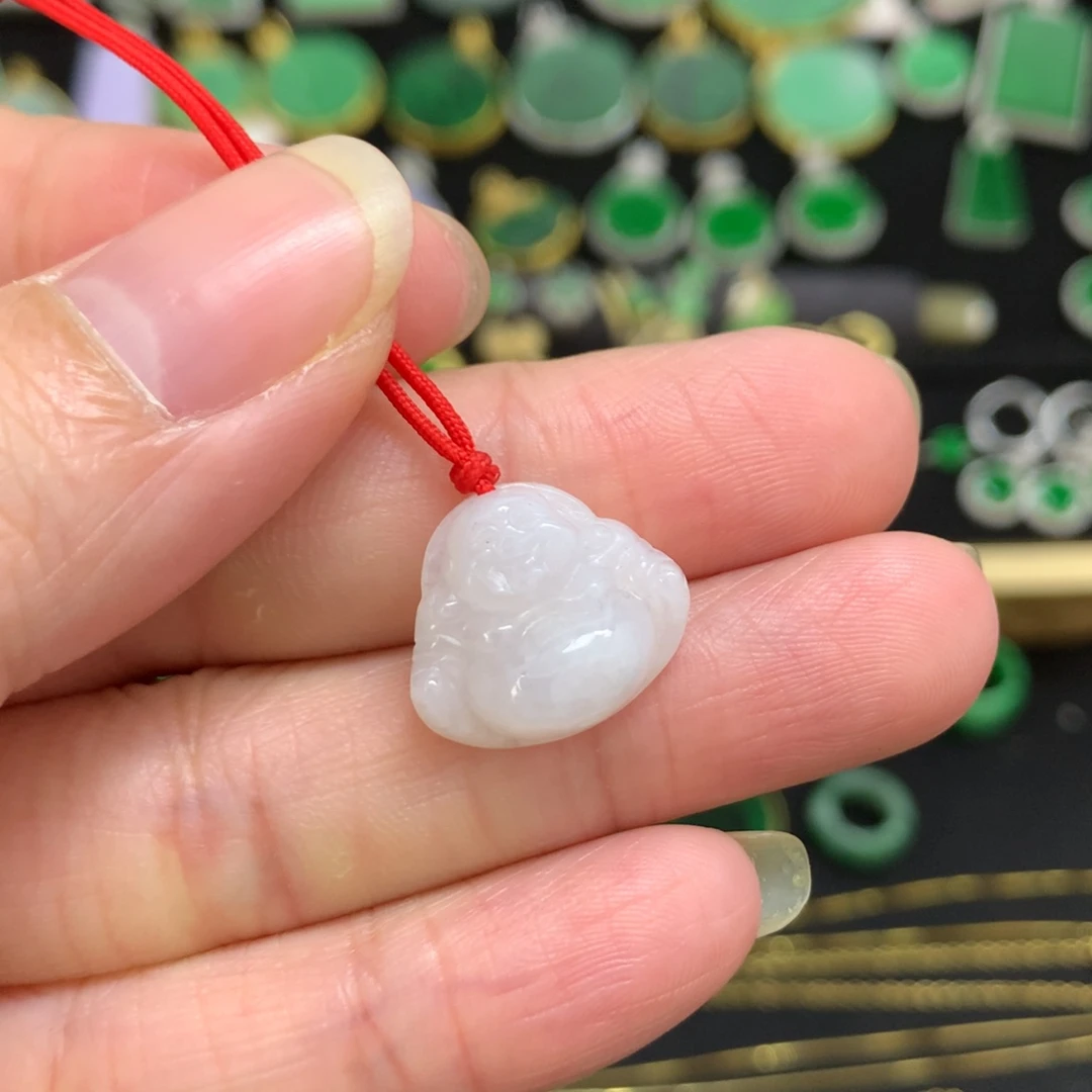翡翠未镶嵌吊坠(不含链)有纹裂
