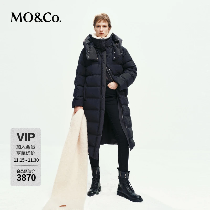 MOCO羽绒服2025冬新品90绒防风长款【轻暖漫游系列】MBE4EIN062