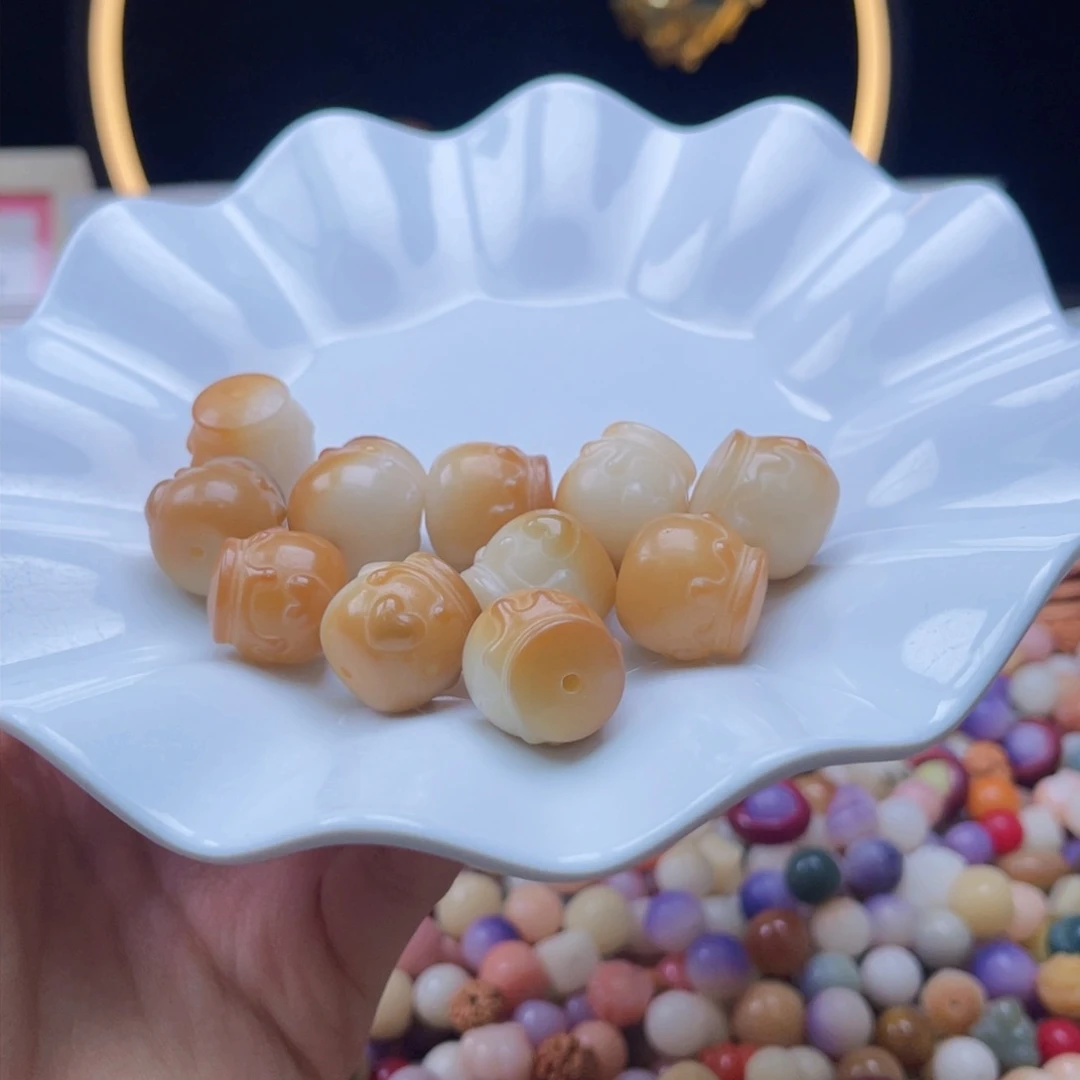 吊坠白玉菩提南**夏q17mm/13颗蜜罐