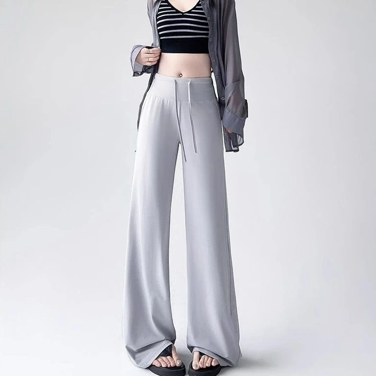 冰丝防晒阔腿裤女夏季薄款高腰垂感休闲垂感裤透气大码显瘦外穿