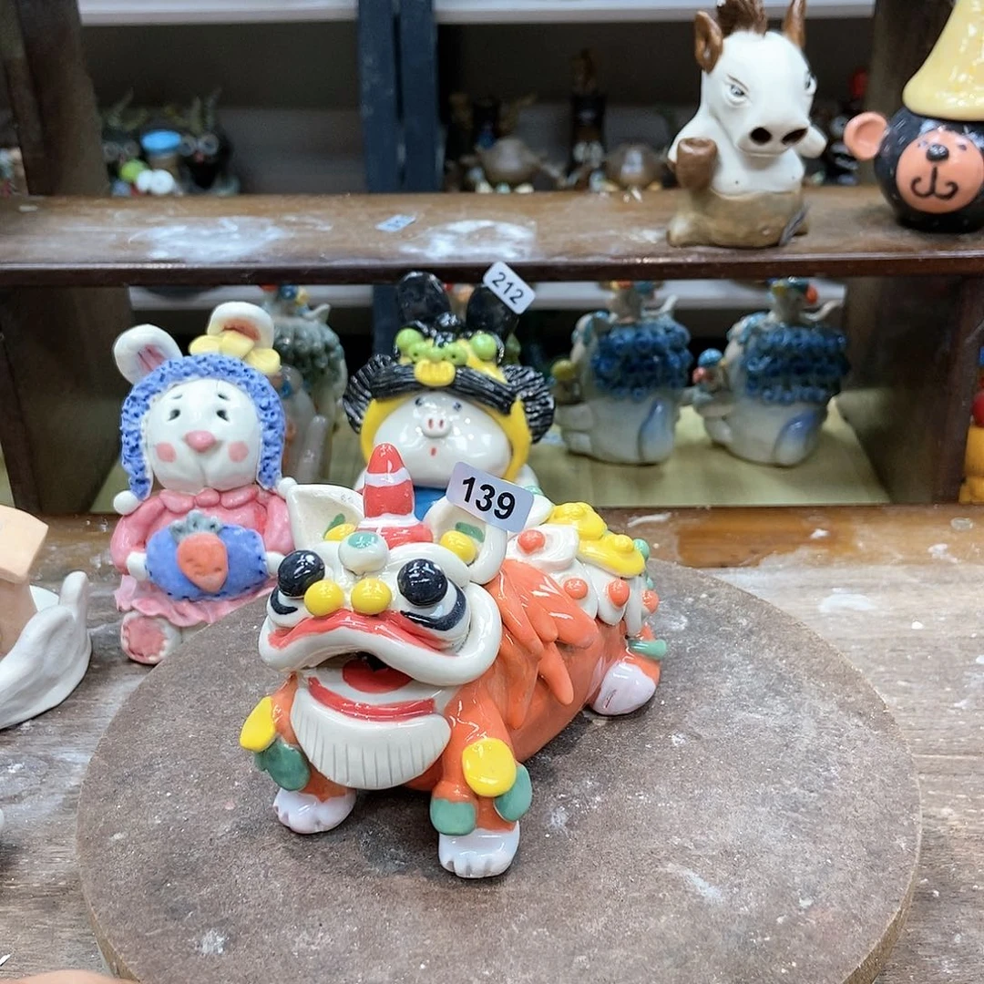 摆件嘘**你直播间手工抽象陶瓷摆件微瑕139