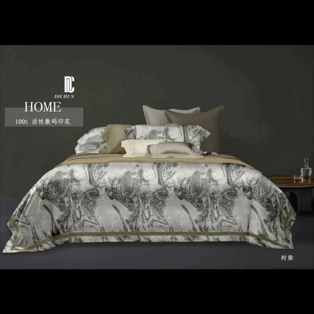 透气春季合格品床品套件复古拼接枕套卧室