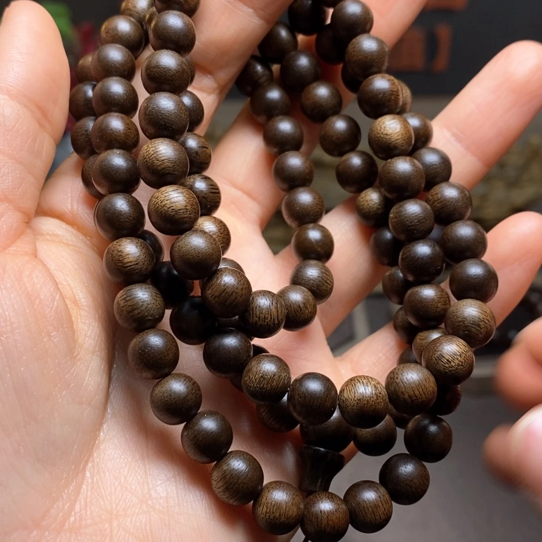 沉香手串越南芽庄白棋楠0.8×108