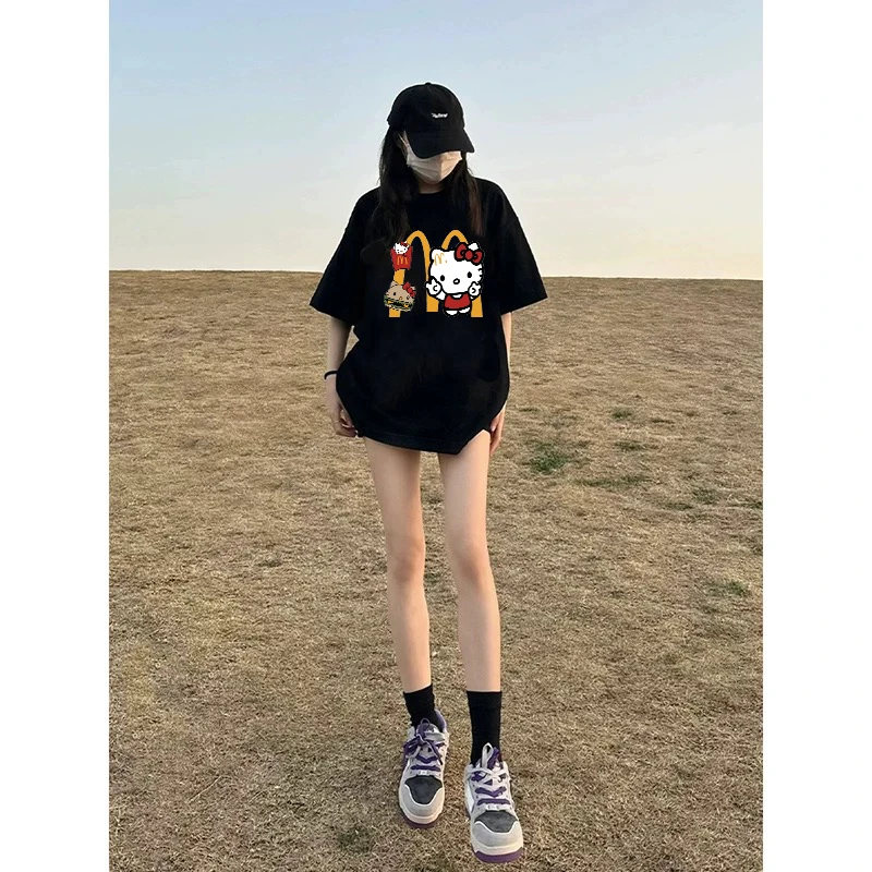 drewhouse联名哈喽Kitty女短袖T恤宽松纯棉百搭夏季新款情侣半袖