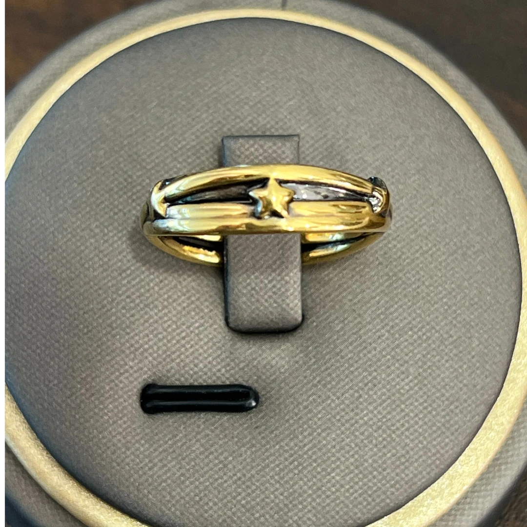 【liveup足金戒指】黑金星星戒指