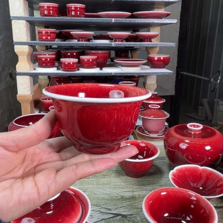 淡***雪景德镇陶瓷压手杯