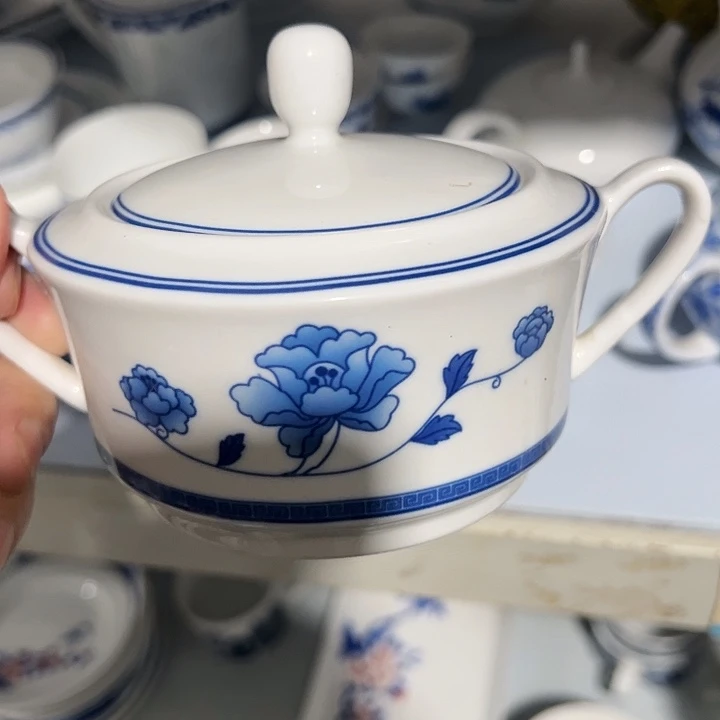 青韵双耳糖罐一个