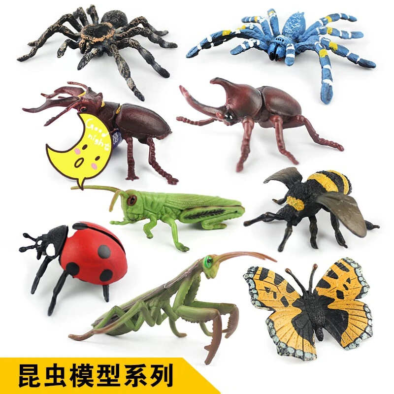 仿真昆虫动物模型玩具含蜜蜂蝴蝶知了螳螂七星瓢虫等多种款式