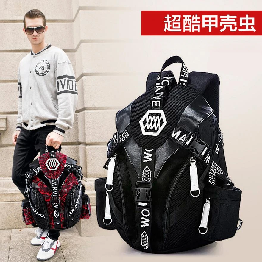 MK男士可放全头盔机车骑行装备摩托车大容量越野双肩背包防水个性