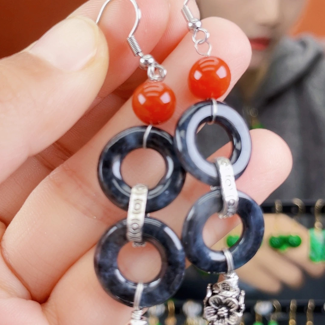 翡翠未镶嵌耳饰饰品