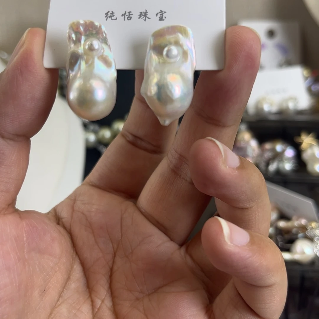未镶嵌淡水珍珠耳饰【纯恬】