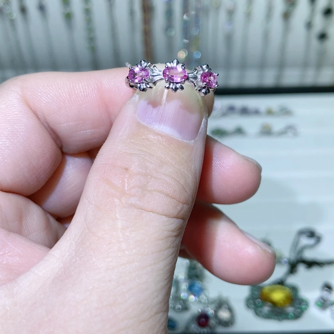 绿水晶戒指银S925镶嵌