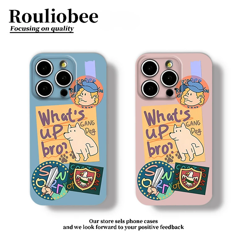 BANCA标签情侣款小狗适用iPhone16/15菲林手机壳华为oppo小米vivo