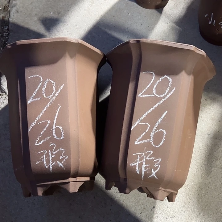 紫砂花盆宜兴紫砂花盆2只