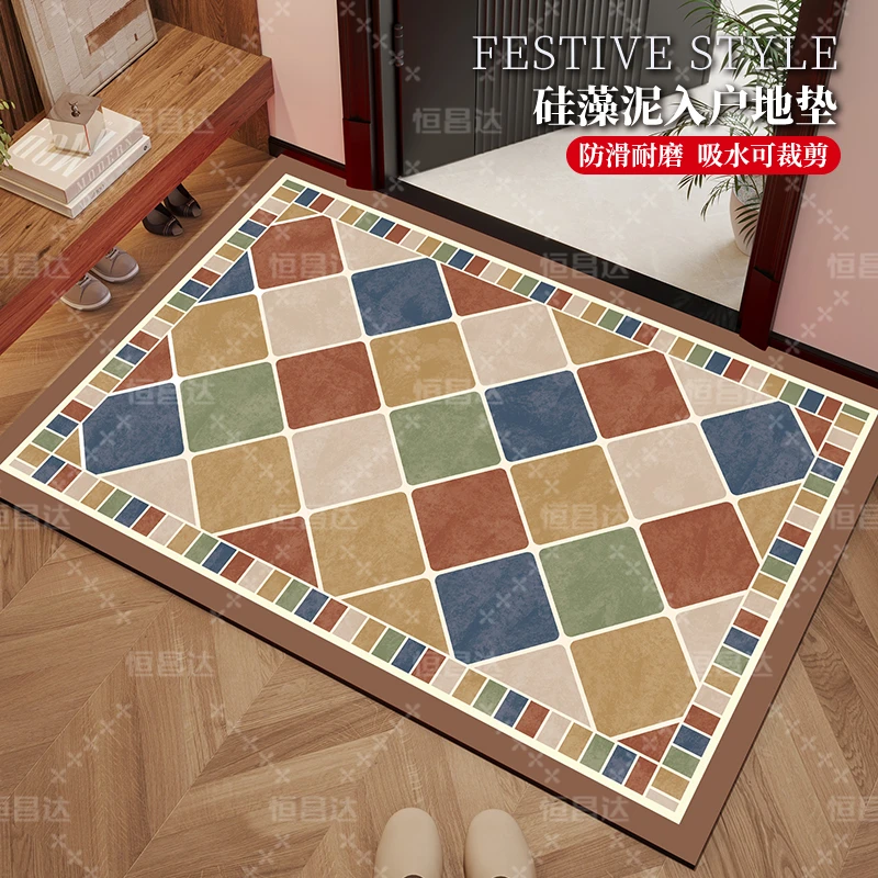 玄关入户门地垫可裁剪家用防滑耐磨吸水厨房卧室卫生间浴室可定制