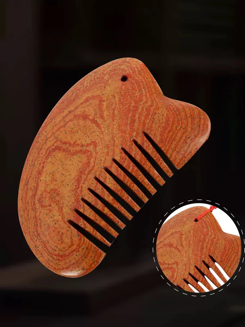 微瑕款泗滨砭石梳子头部按摩护理工具