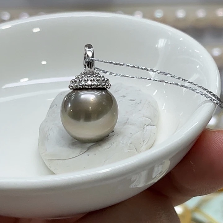 颈饰海水珍珠银S925镶嵌12-13mm 69号