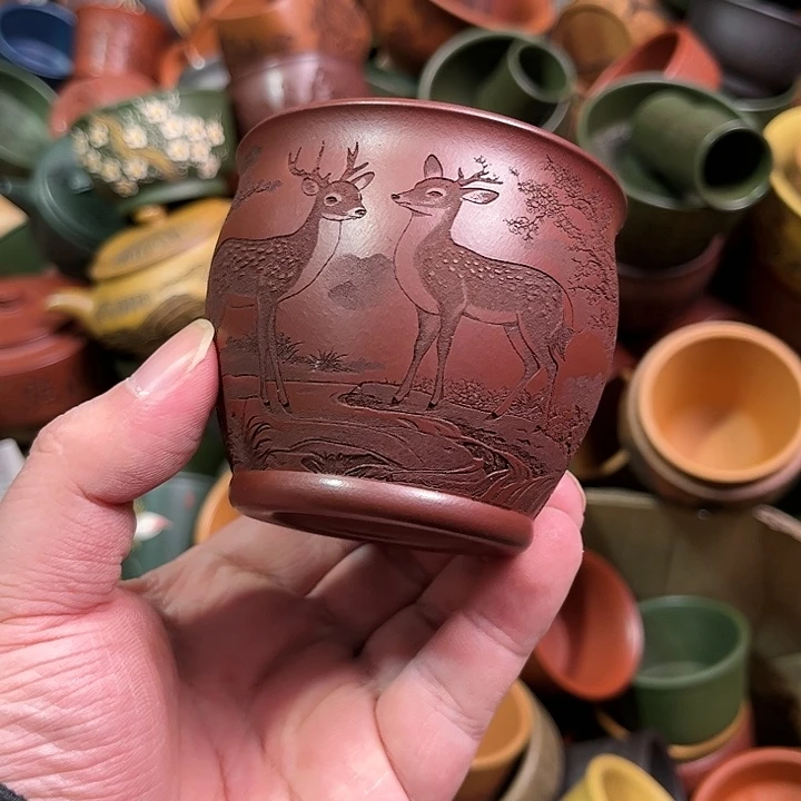 紫砂茶杯全手工紫砂主人杯