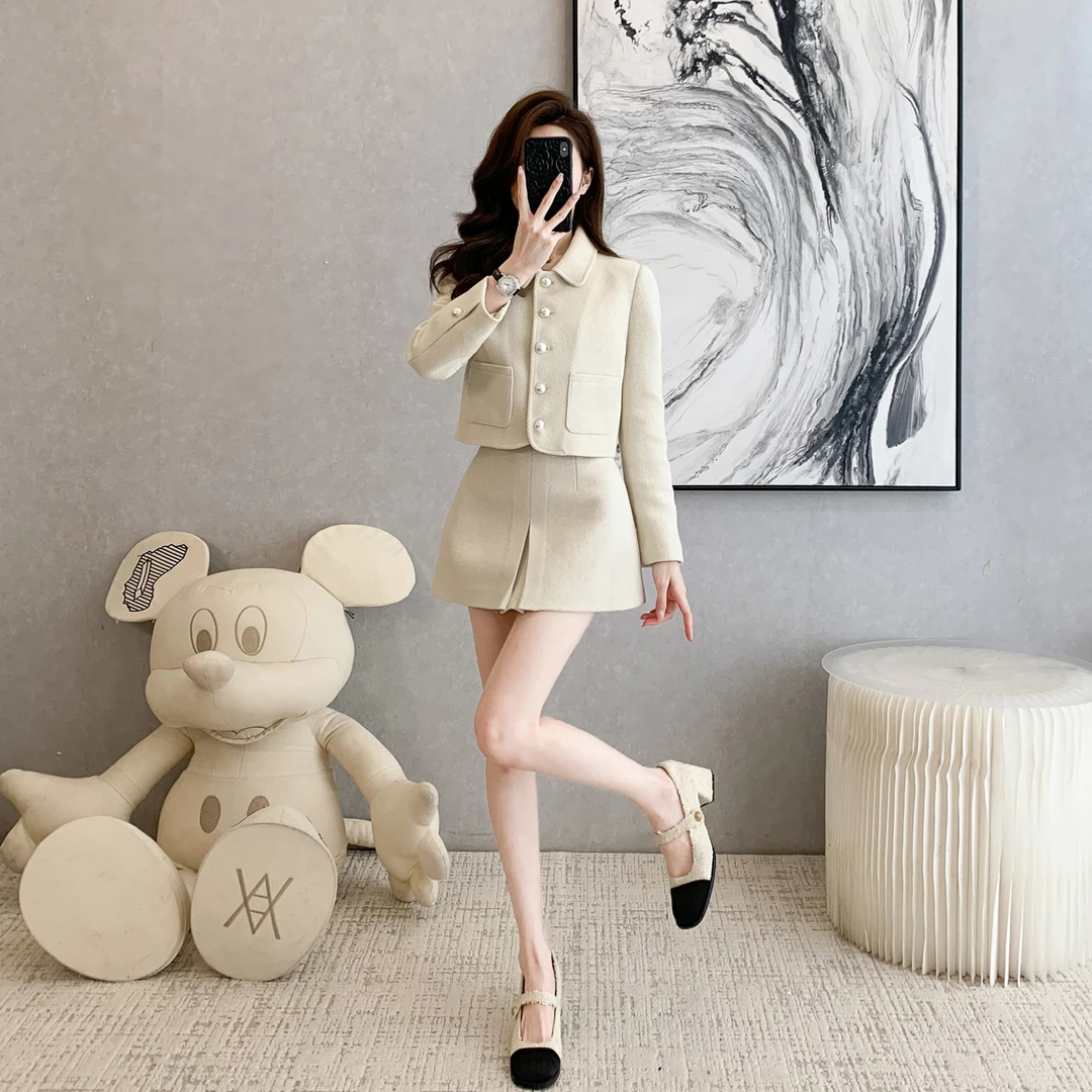 高级感轻奢小香风气质洋气时尚法式修身秋冬套装女神范显瘦套装