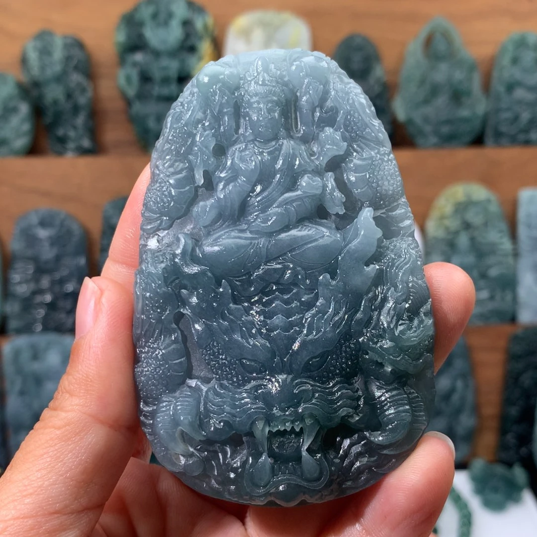 定制翡翠未镶嵌九龙千手观音