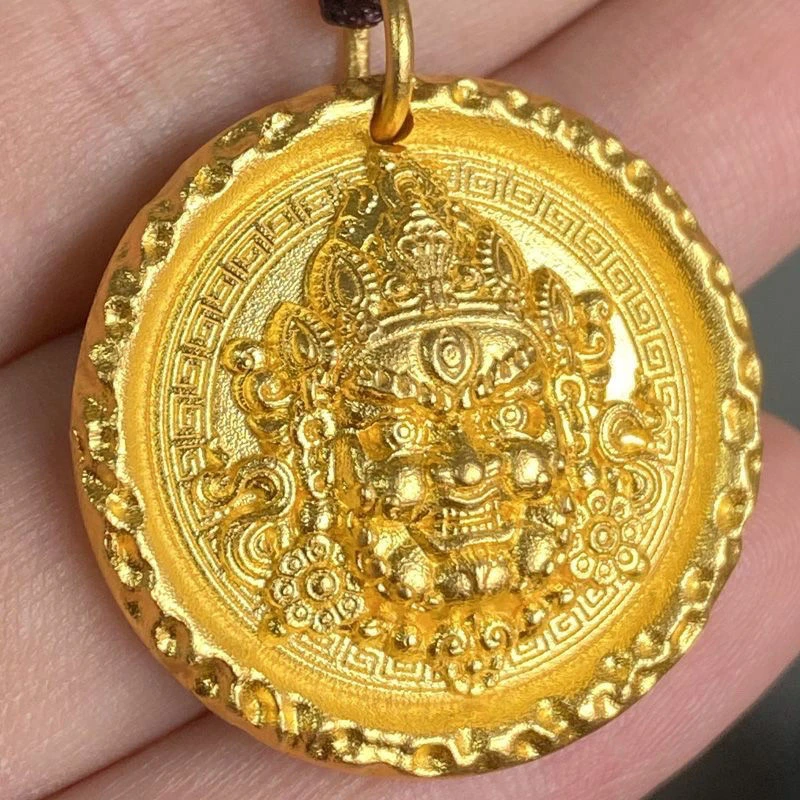 黄财神实心吊坠