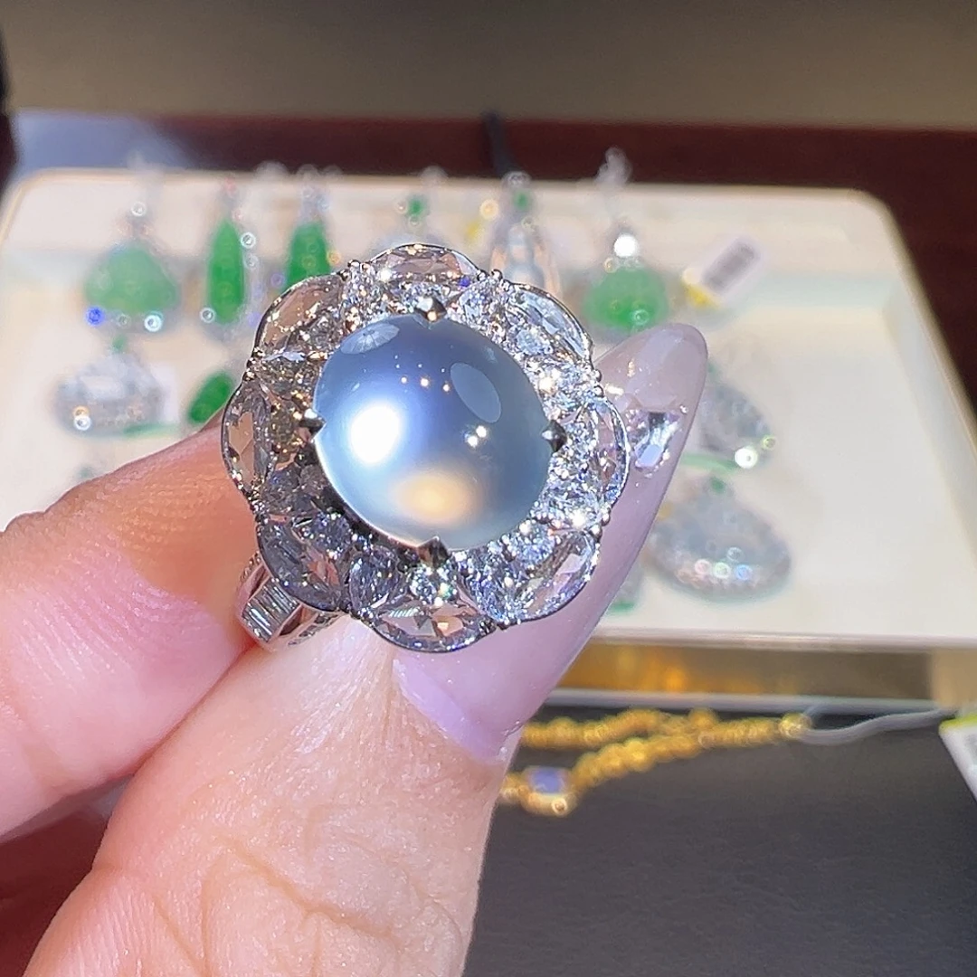 翡翠18K金镶嵌戒指翡翠