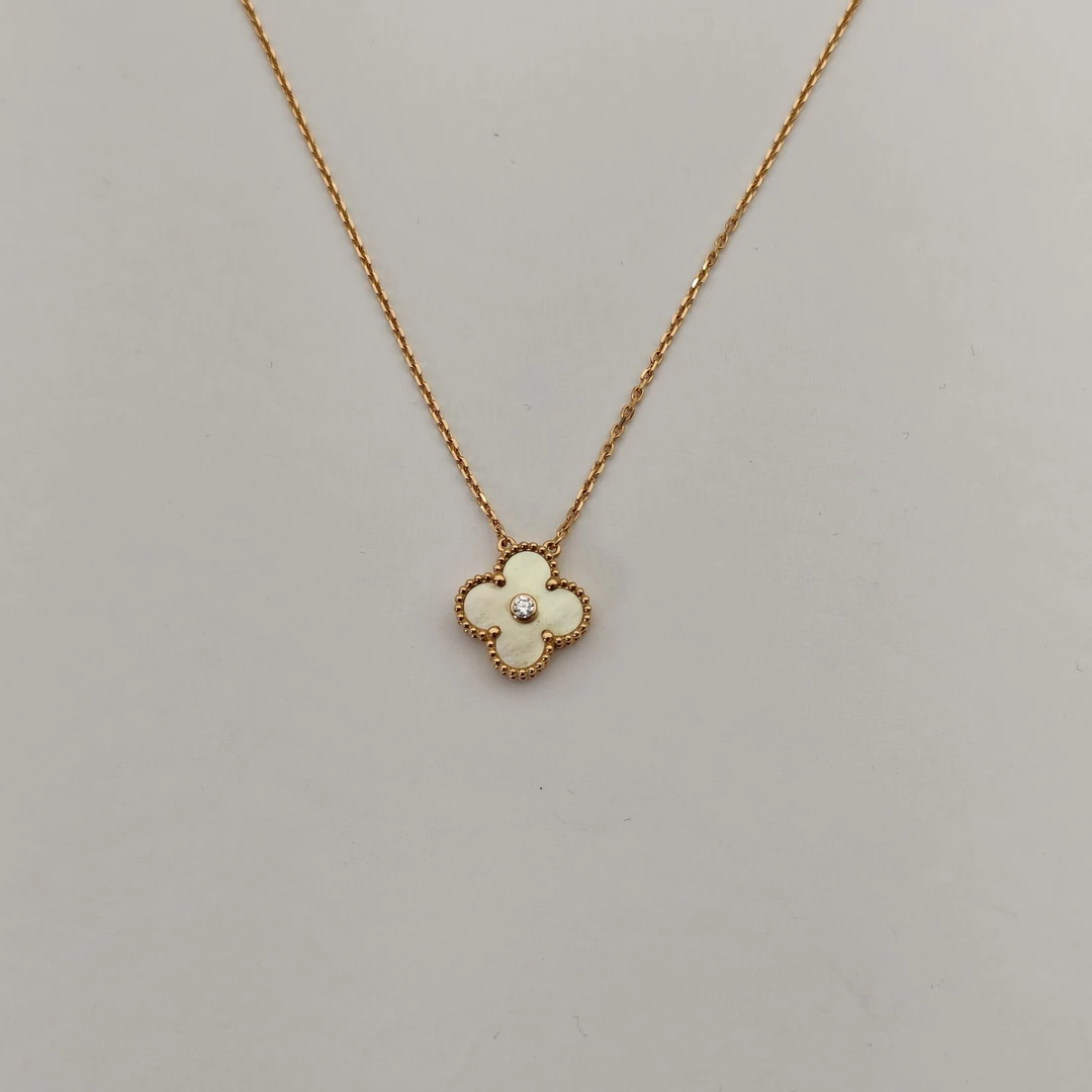 95新 梵克雅宝 【双双】 中号单花项链 2018年圣诞