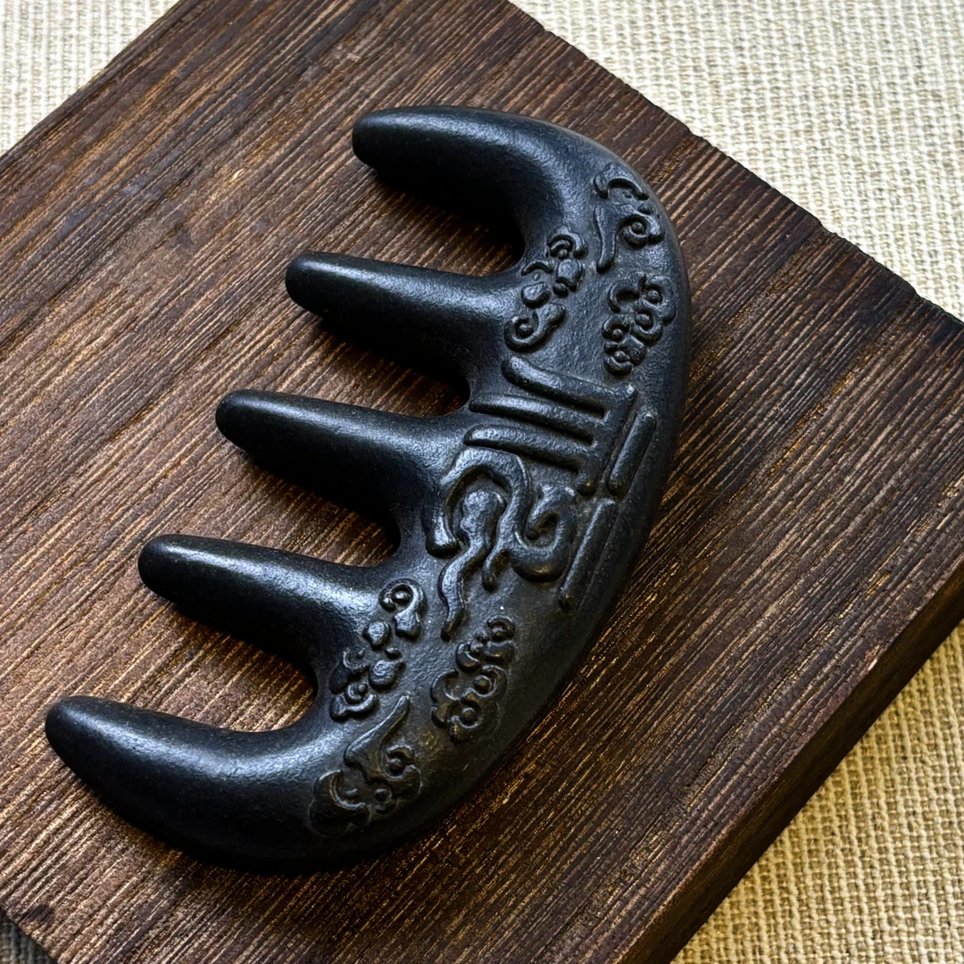 传统福字双面草本按摩梳齿梳发梳手工制作何首乌侧柏生姜黑豆等