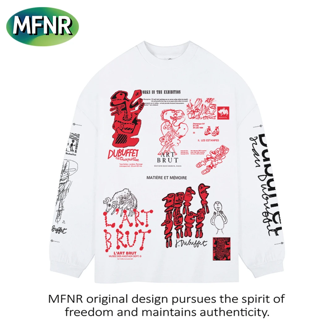 美式复古街头感字母印花长袖T恤秋季新款高街重磅纯棉打底上衣男