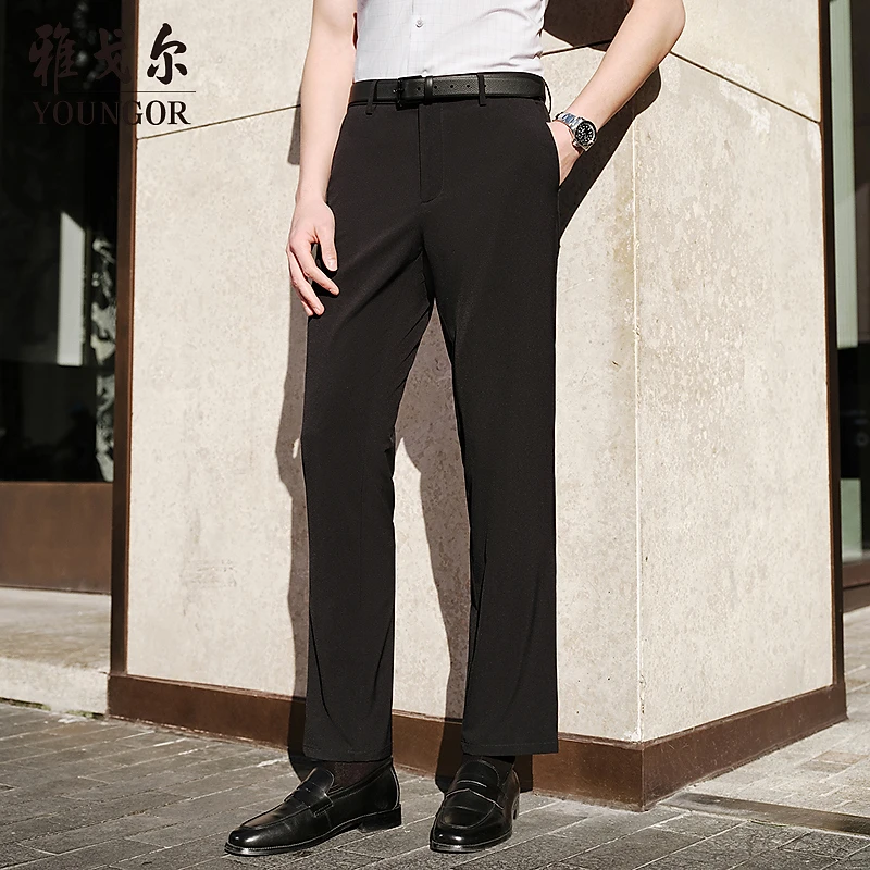 【凉感+易打理+高弹力】雅戈尔裤子男士2025春夏男凉感休闲裤313018