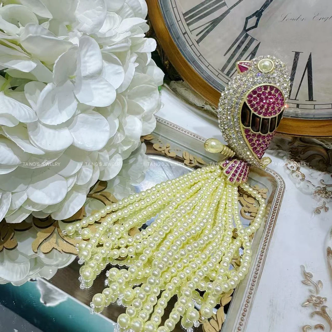 铜合金胸针 流苏鸟时尚百搭手作素款胸针