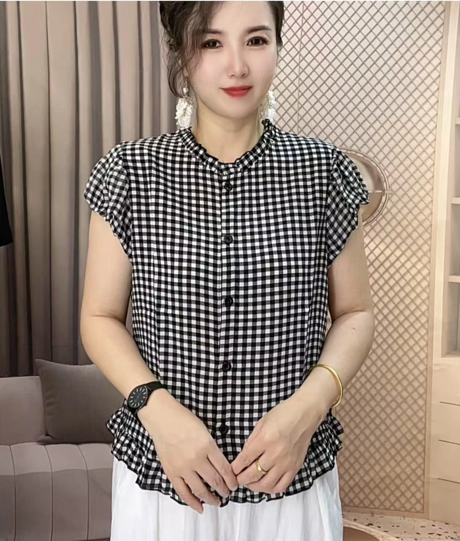 新品夏秋季立领短袖透气修身百搭洋气女神打底上衣小衫#2588